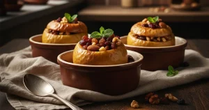 Pieczone jabłka z bakaliami i orzechami