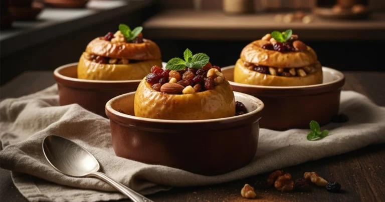 Pieczone jabłka z bakaliami i orzechami